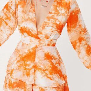 Nasty Gal relaxed tiered romper dress